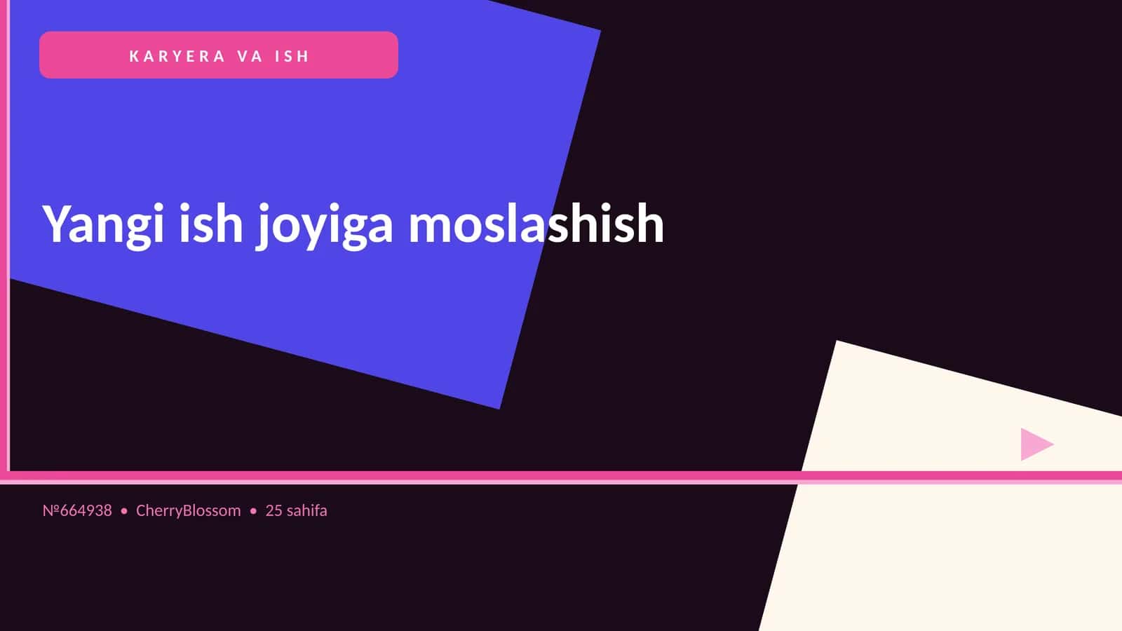 Yangi ish joyiga moslashish 1
