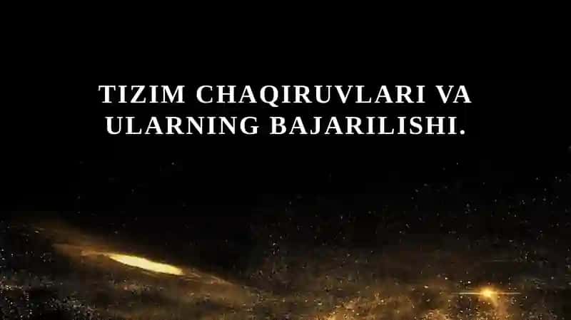 Tizim chaqiruvlari va ularning bajarilishi