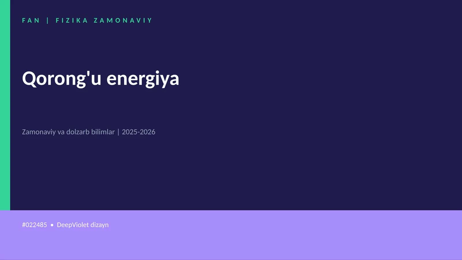 FAN | FIZIKA ZAMONAVIY 1