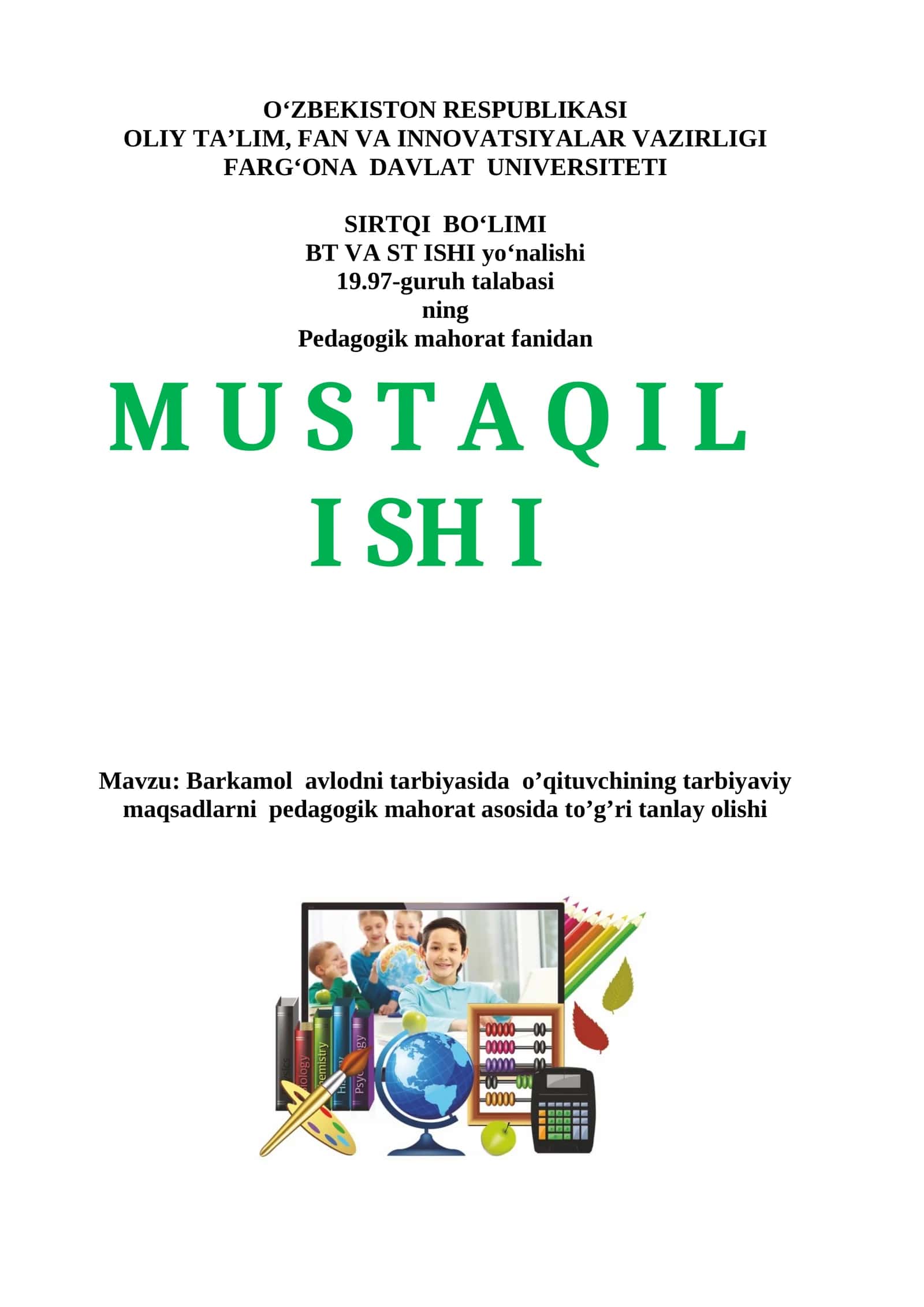 Pedagogik mahorat fanidan 1