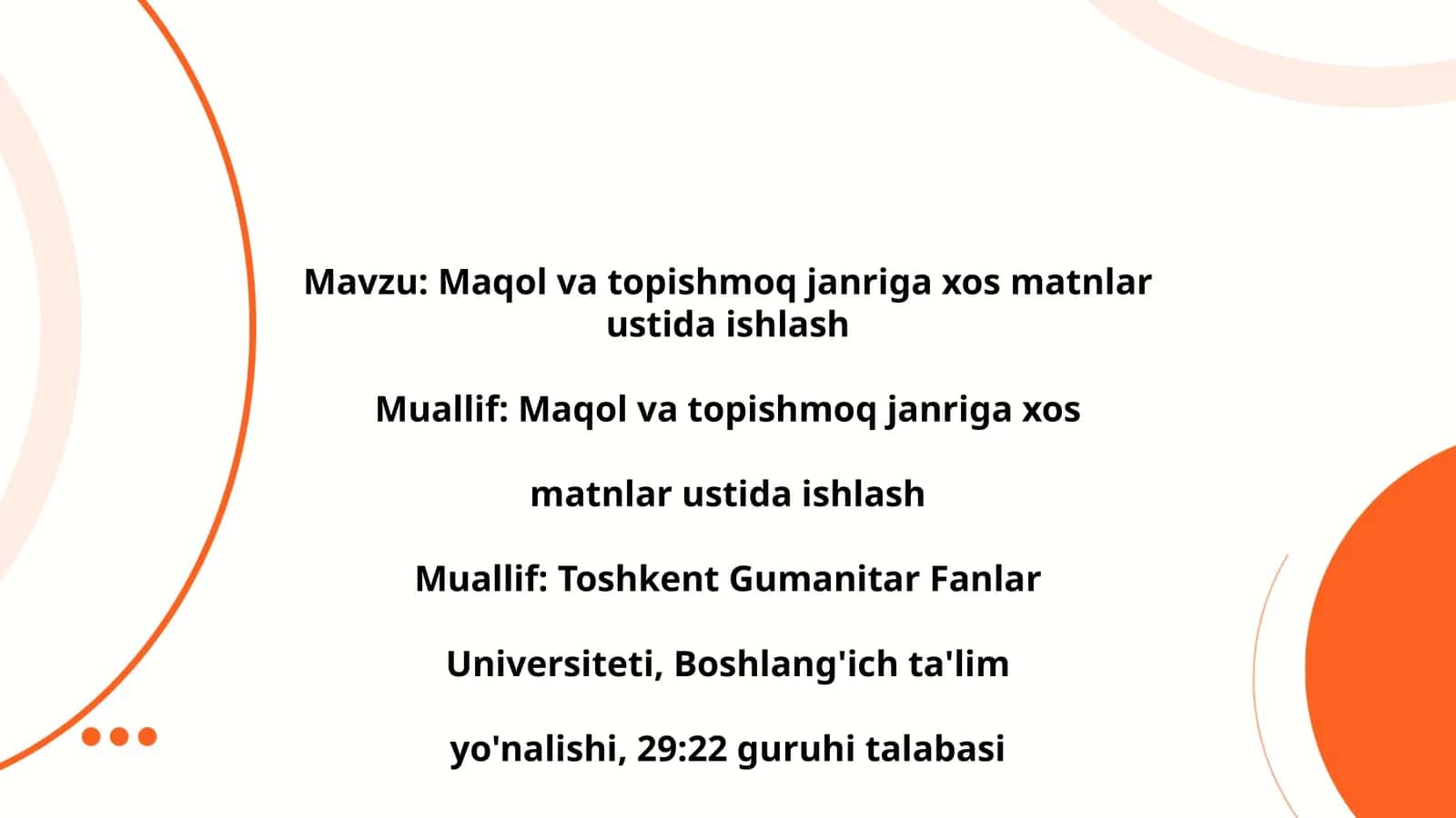 Maqol va topishmoq janriga xos matnlar ustida ishlash 1