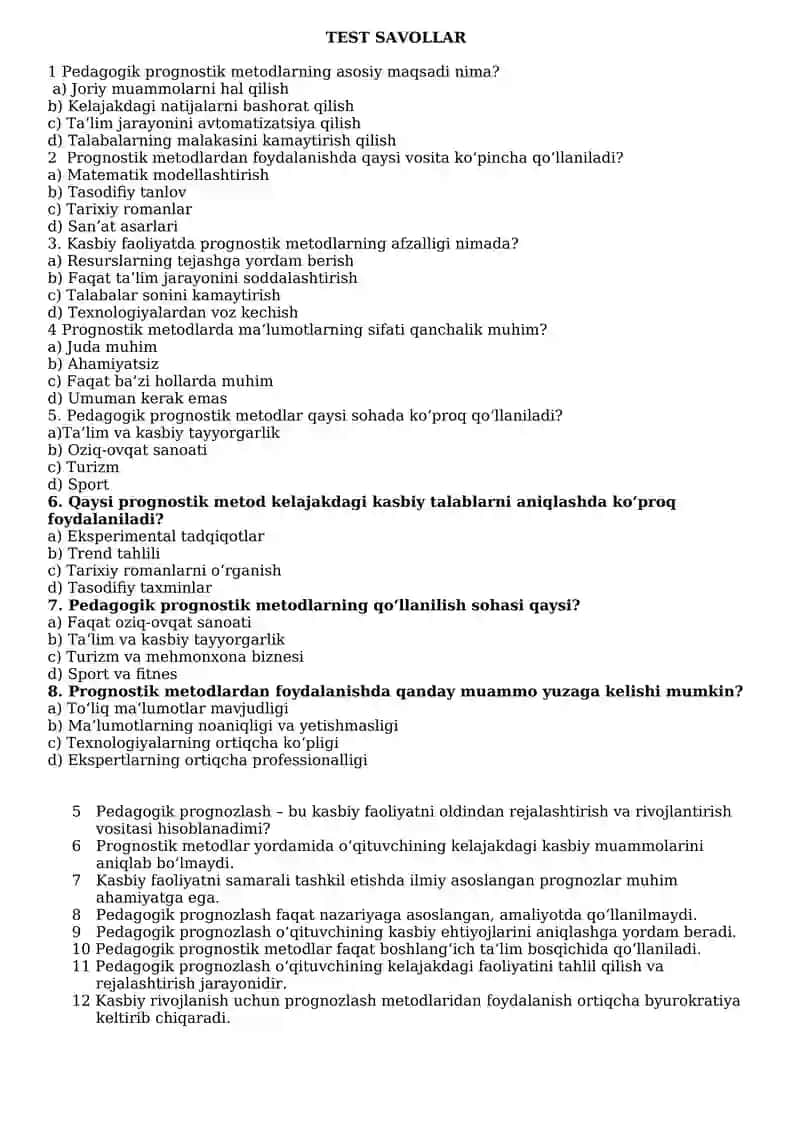 Pedagogik prognostik metodlar