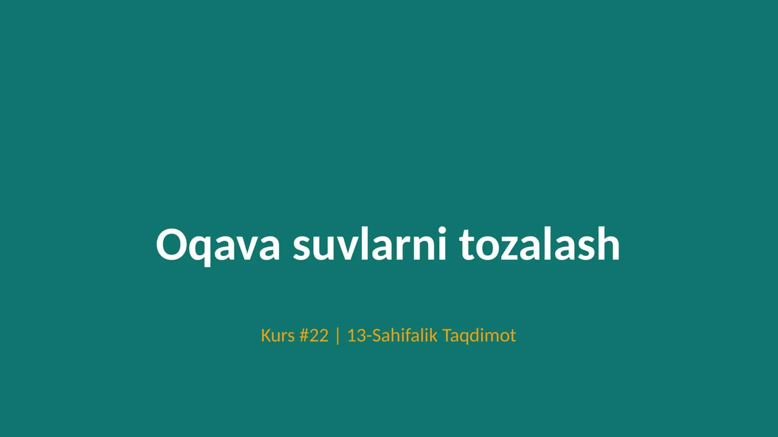 Oqava suvlarni tozalash 1