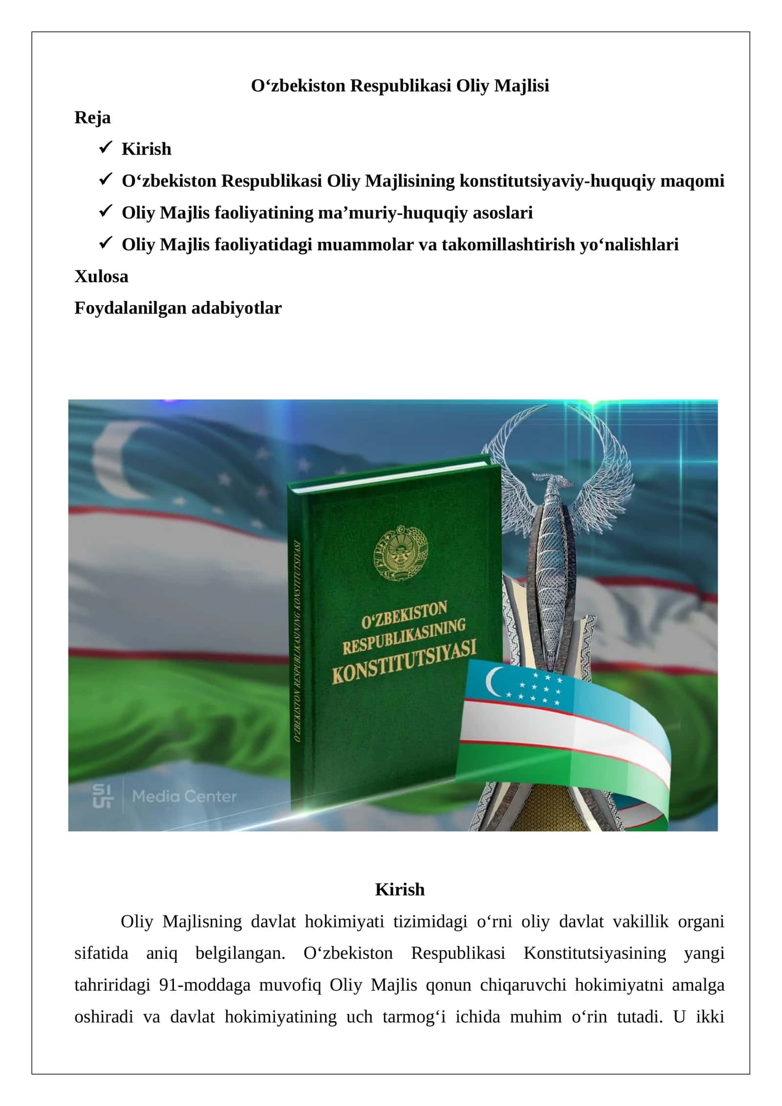 O‘zbekiston Respublikasi Oliy Majlisi 1