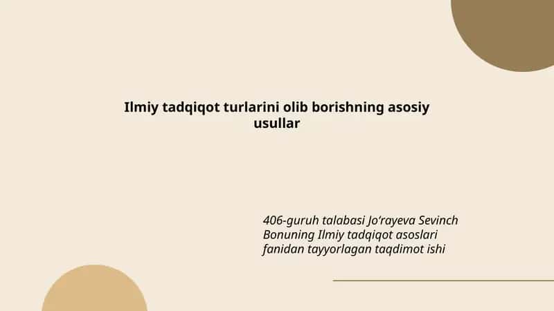 Ilmiy tadqiqot asoslari 1
