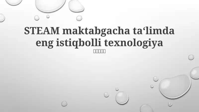 Steam maktabgacha ta‘lim 1