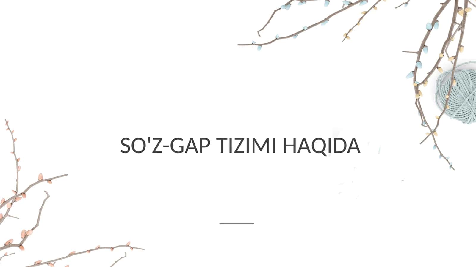 SO'Z-GAP TIZIMI HAQIDA 1
