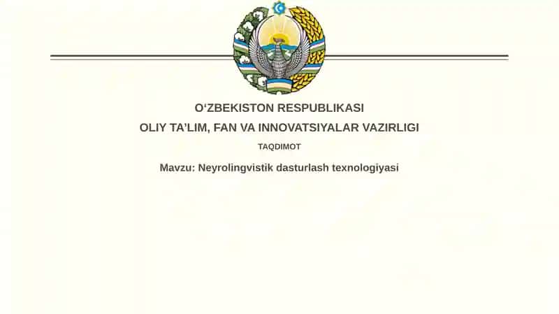 Neyrolingvistikdasturlashtexnologiyasi