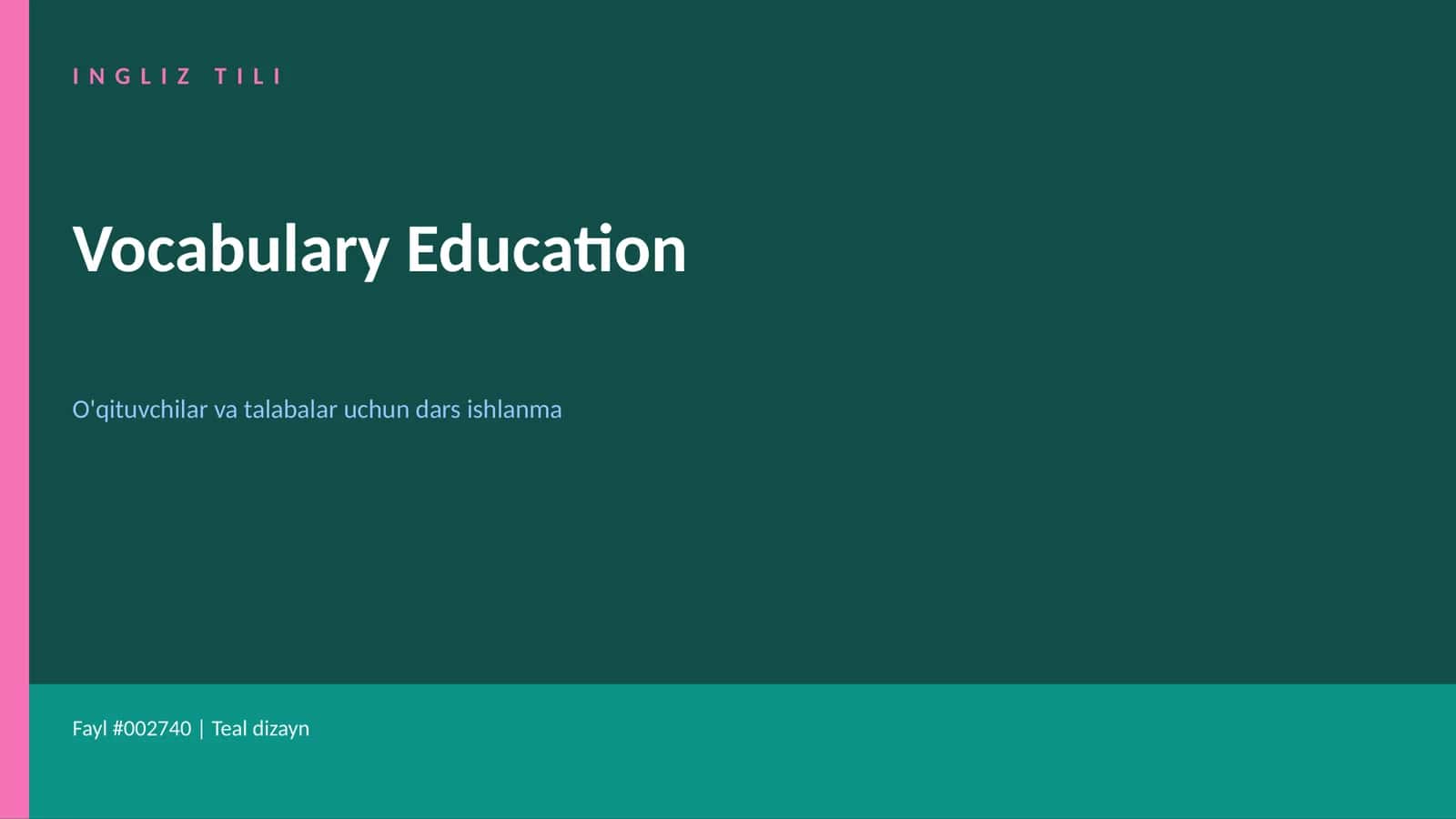Vocabulary Education 1