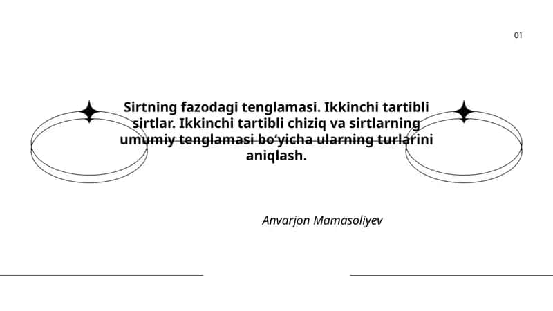Sirtning fazodagi tenglamasi 1