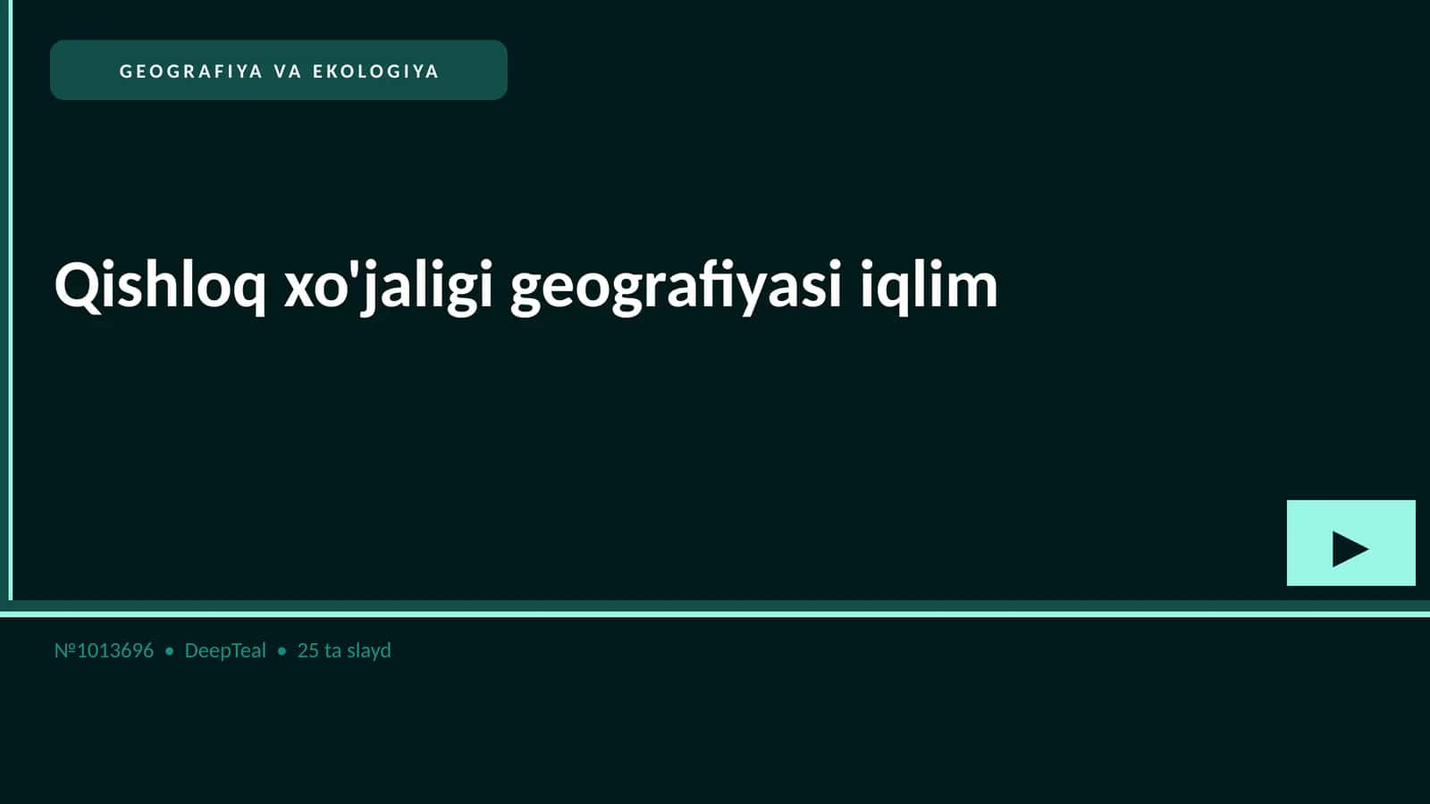 Qishloq xo'jaligi geografiyasi iqlim 1