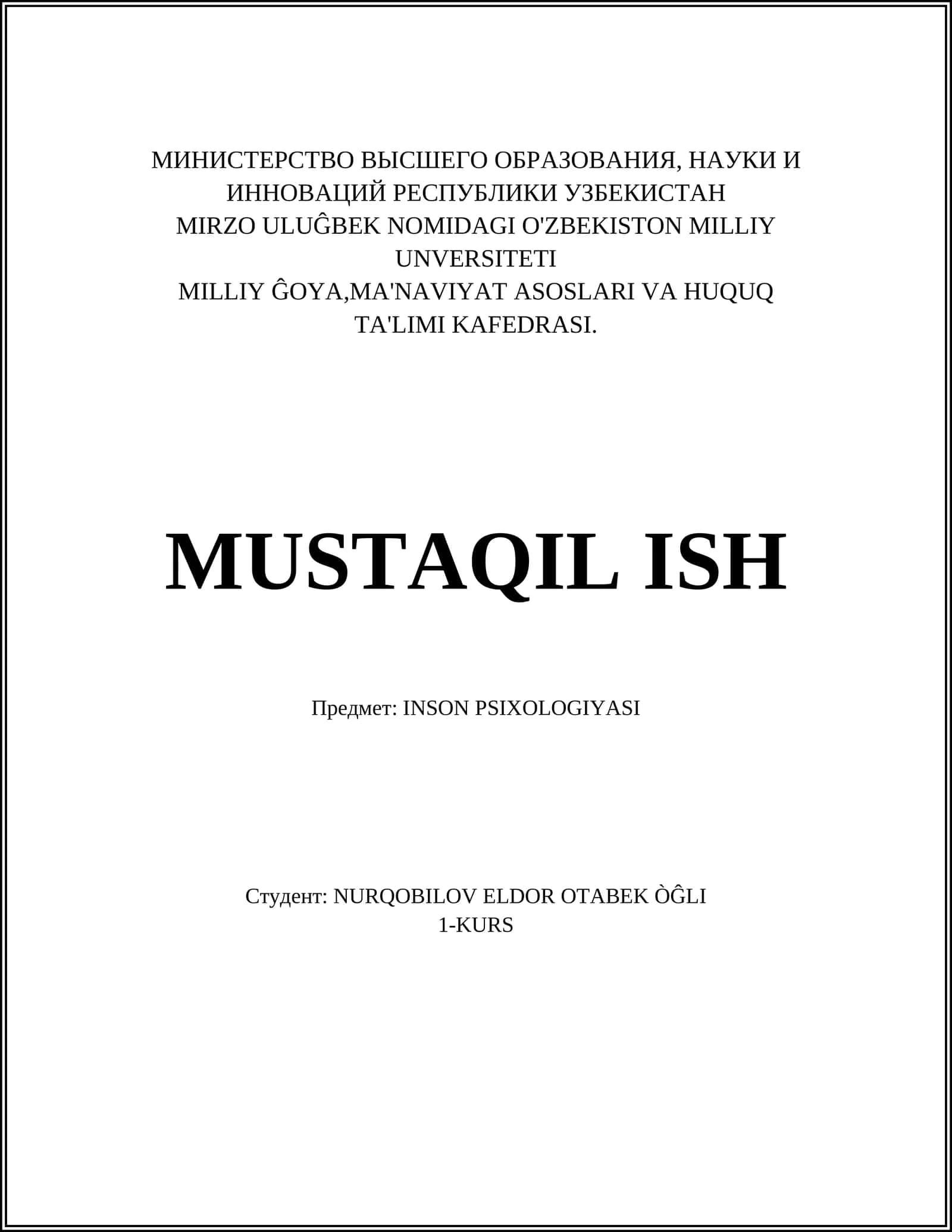 INSON PSIXOLOGIYASI 1