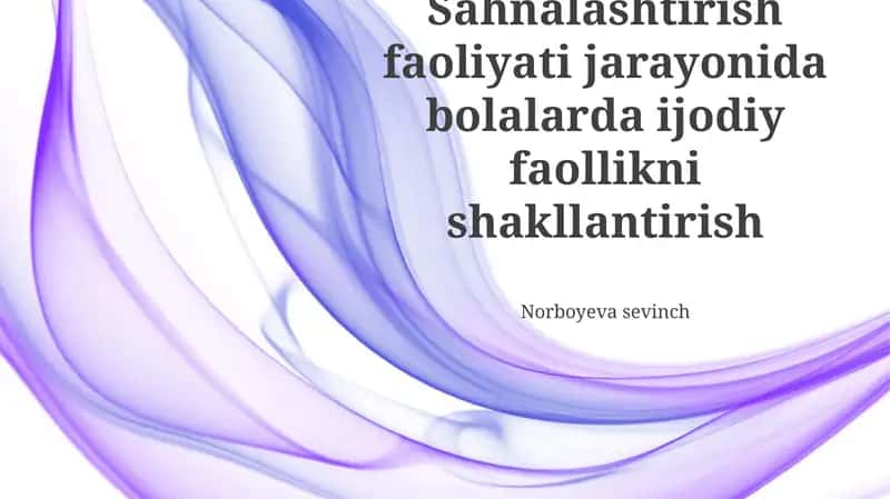 Bolalarda Teatr Faoliyati va Ijodiy Fikrlash 1