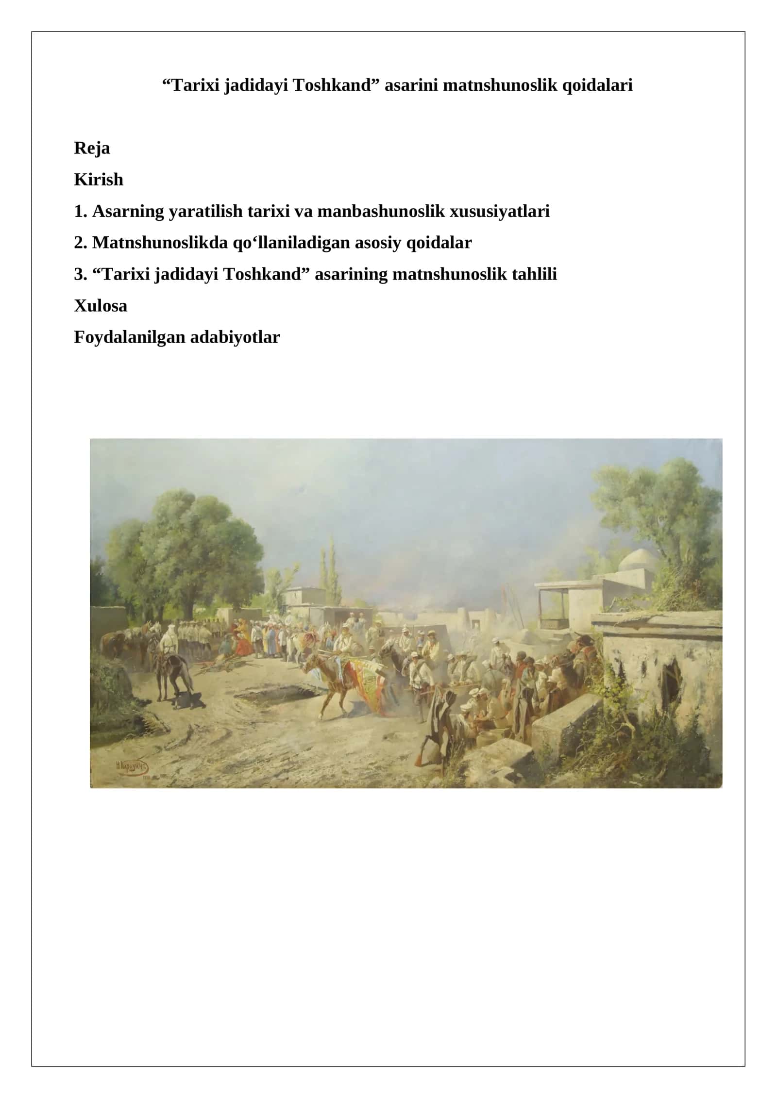 Tarixi jadidayi Toshkand matnshunoslik qoidalari 1