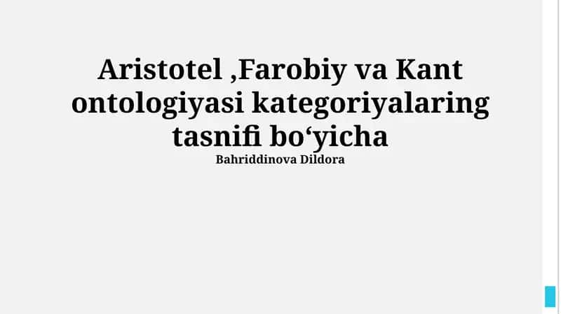 Kantning ontologik kategoriyalari 1