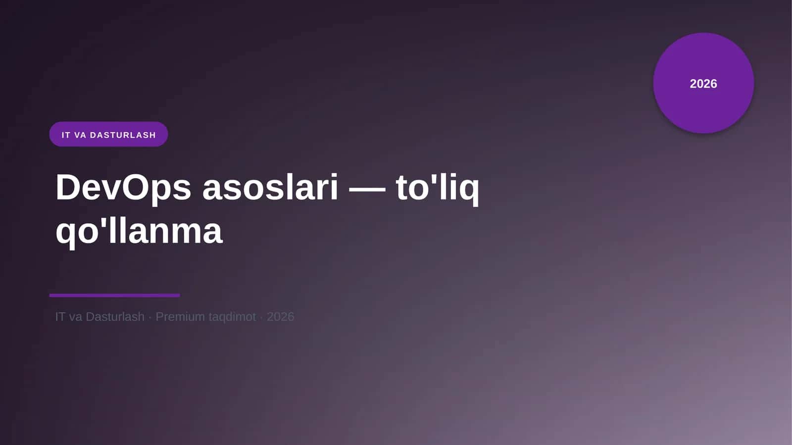 DevOps asoslari — to'liq qo'llanma 1