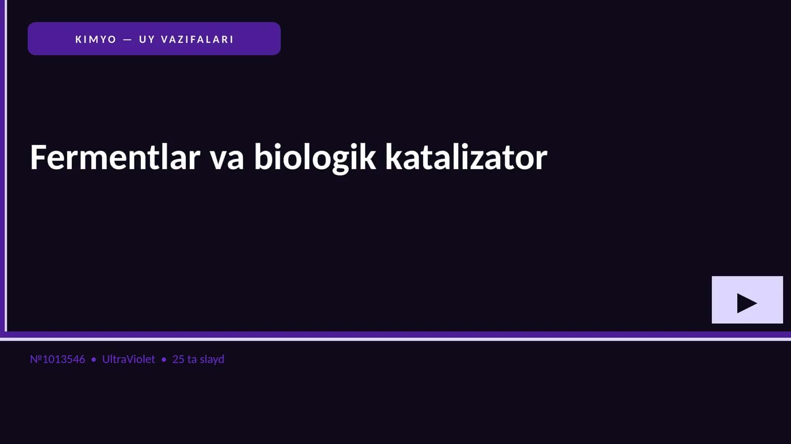 Fermentlar va biologik katalizator 1