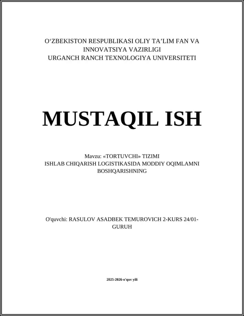 «TORTUVCHI» TIZIMI 1