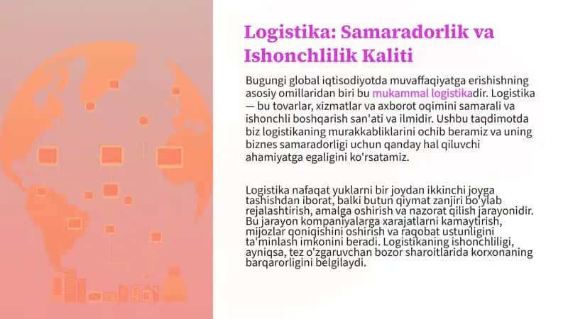 Logistika: Samaradorlik va Ishonchlilik Kaliti 1