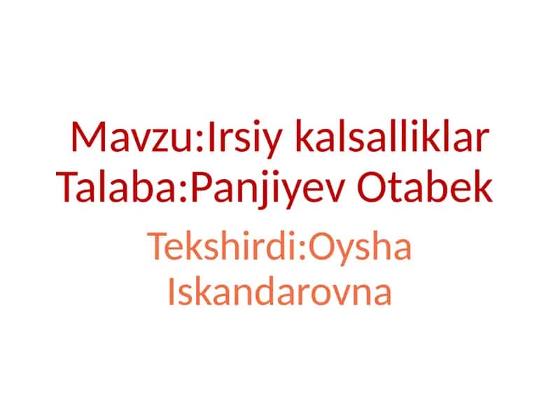 GEMOFILIYA KASALLIGI 1