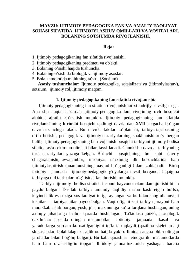 Ijtimoiy Pedagogika Fan va Amaliy Faoliyat 1