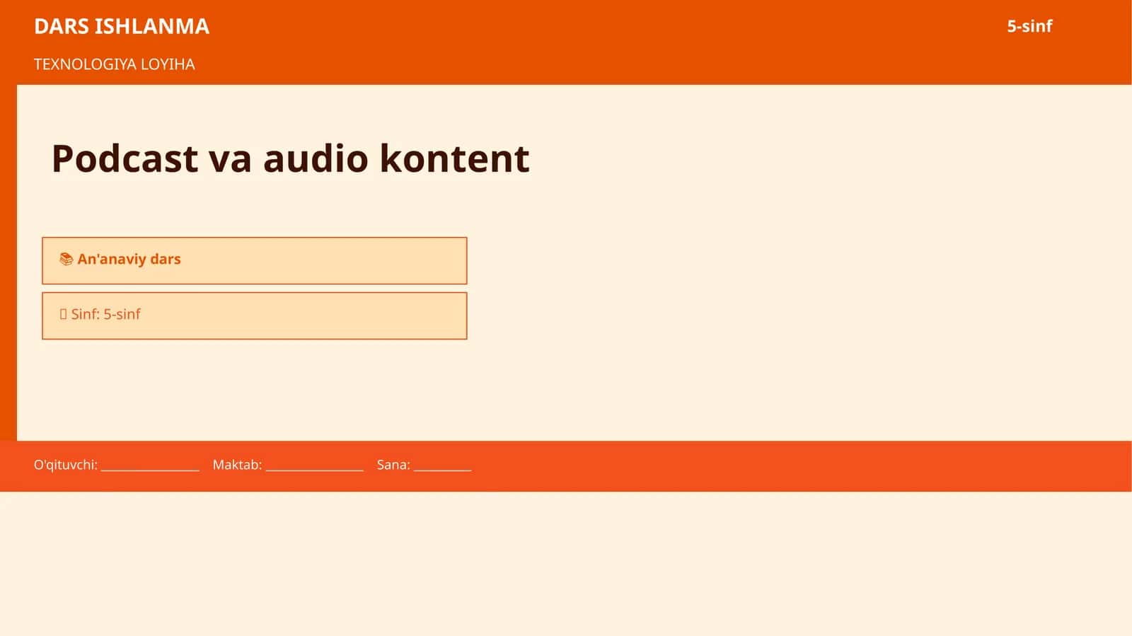 TEXNOLOGIYA LOYIHA - Podcast va audio kontent 1