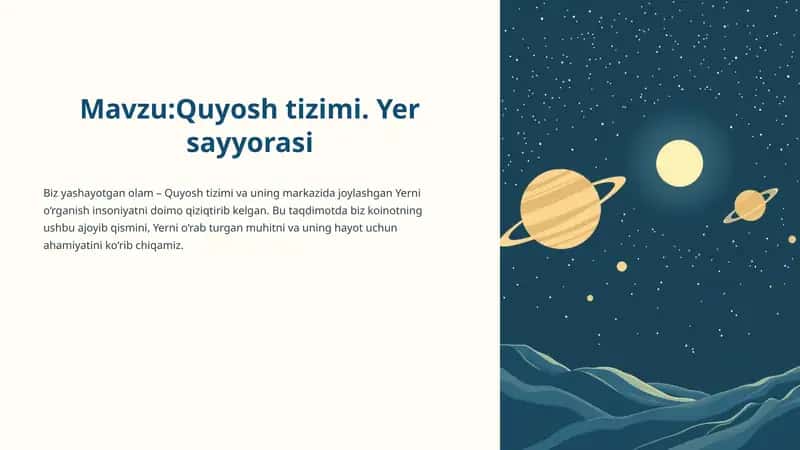 Quyoshtizimi. Yersayyorasi 1