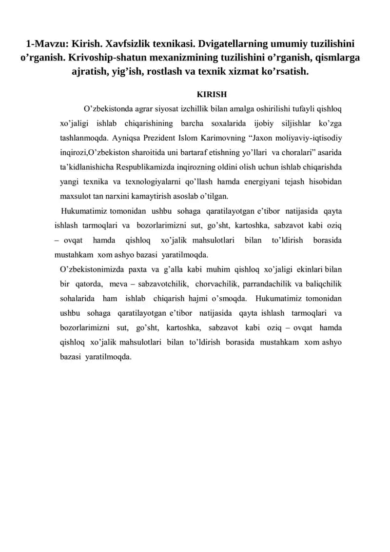 Xavfsizlik texnikasi 1