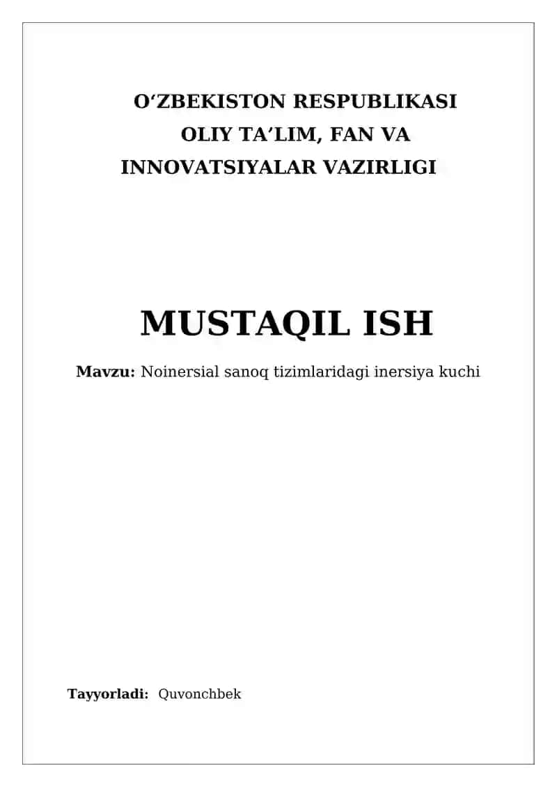 Inersial sanoq sistemalari