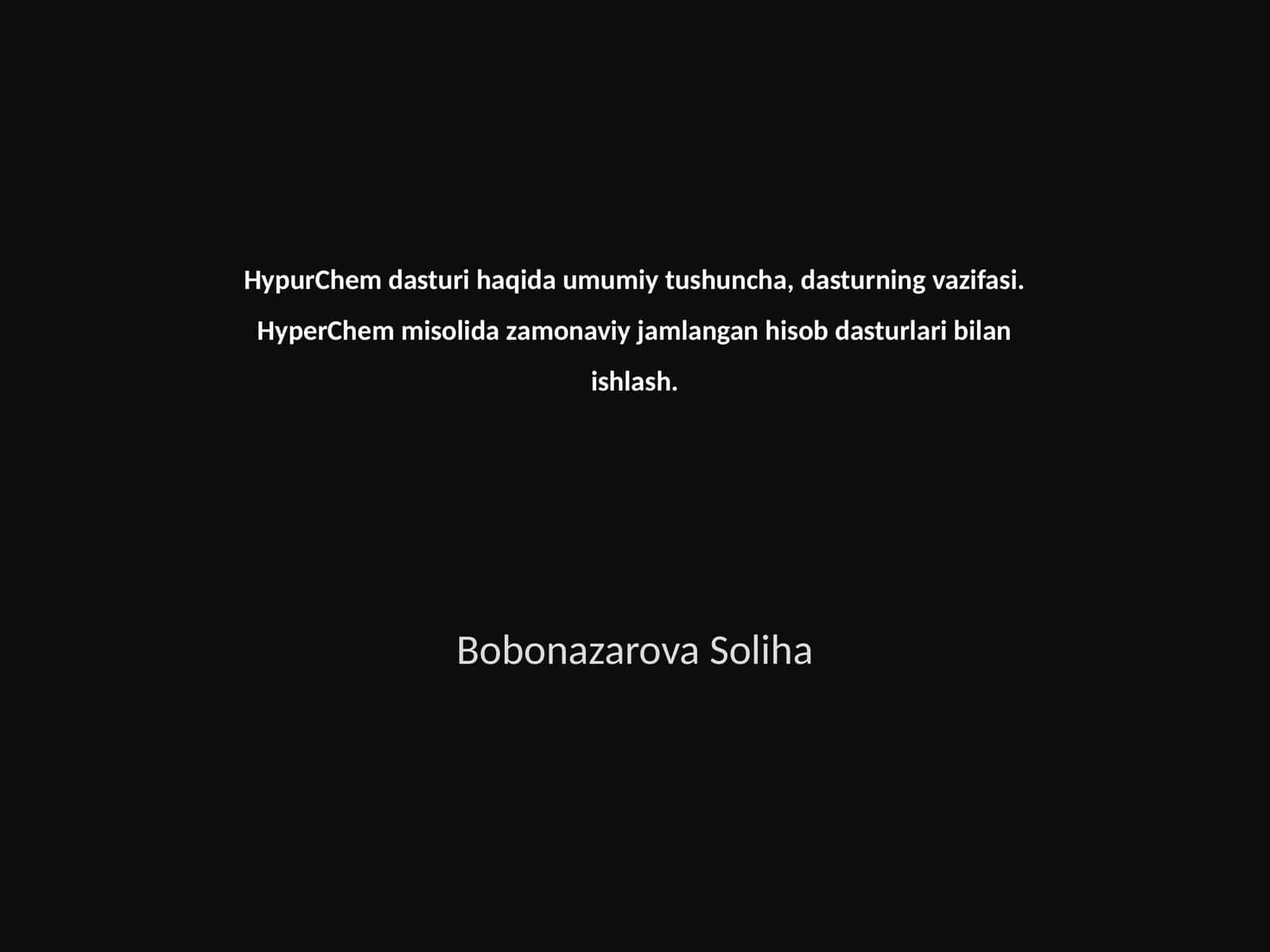 HypurChem dasturi 1