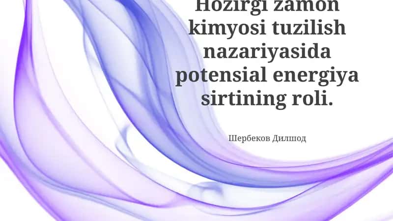 Potensial Energiy Yuzasini Aniqlash 1