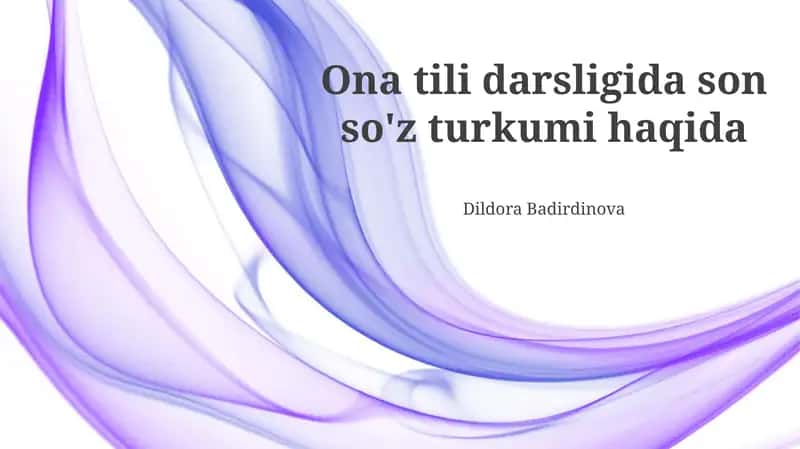 Ona tili darsligida son so'z turkumi haqida 1