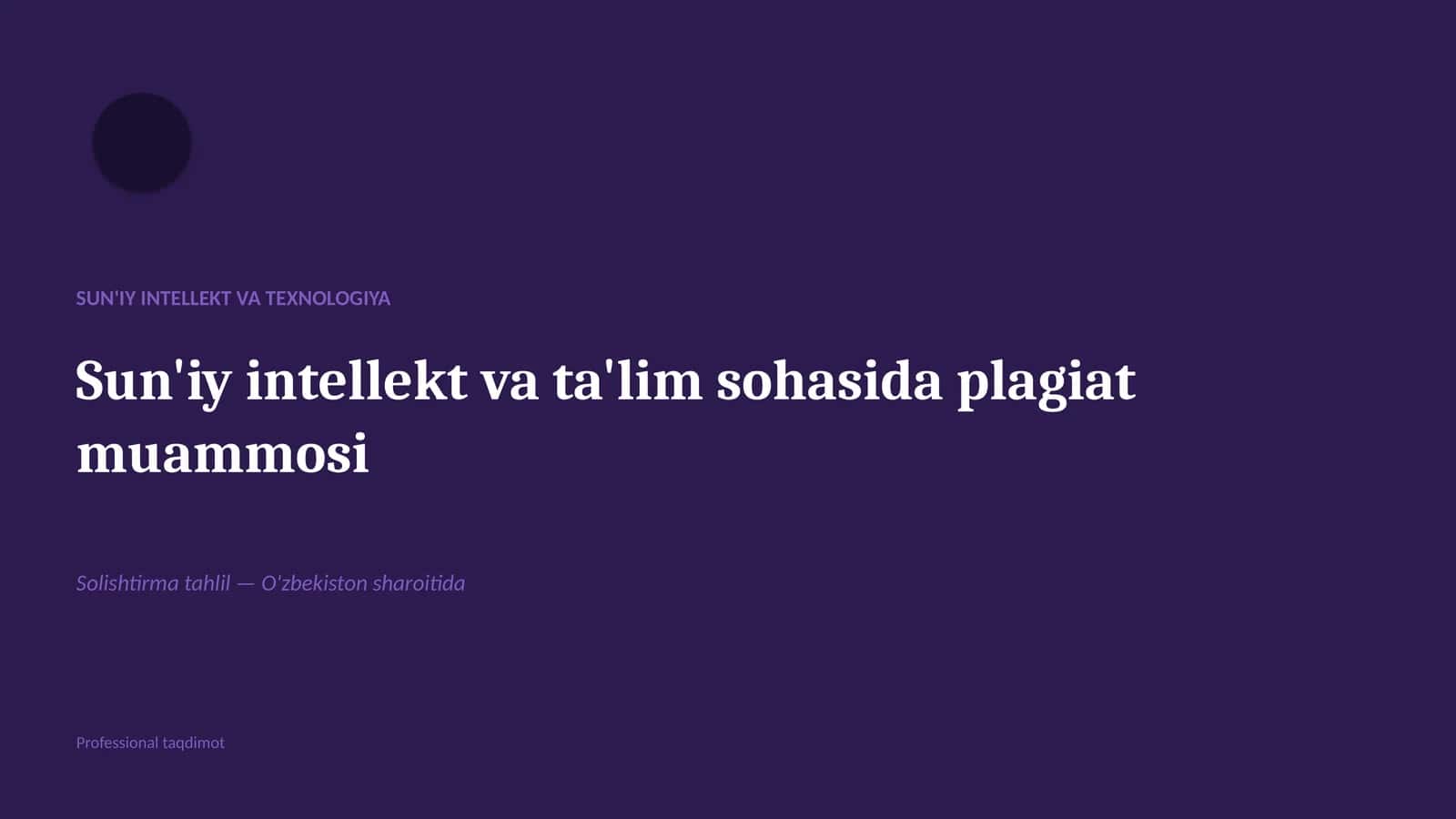 Sun'iy intellekt va ta'lim sohasida plagiat muammosi 1
