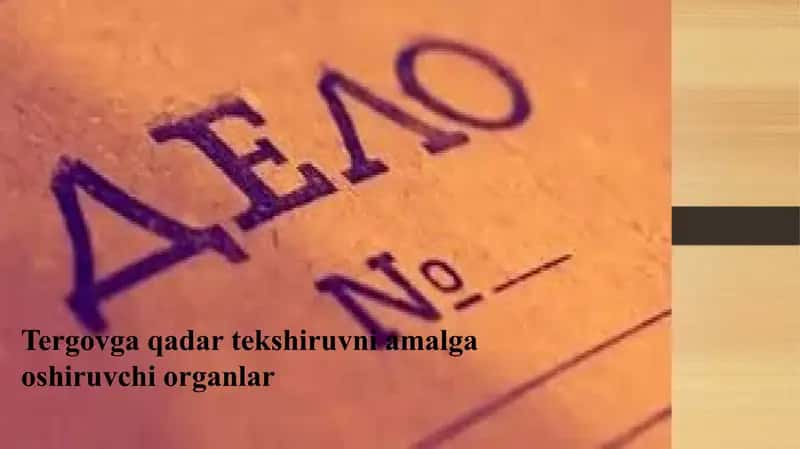Tergovga qadar tekshiruvni amalga oshiruvchi organlar 1