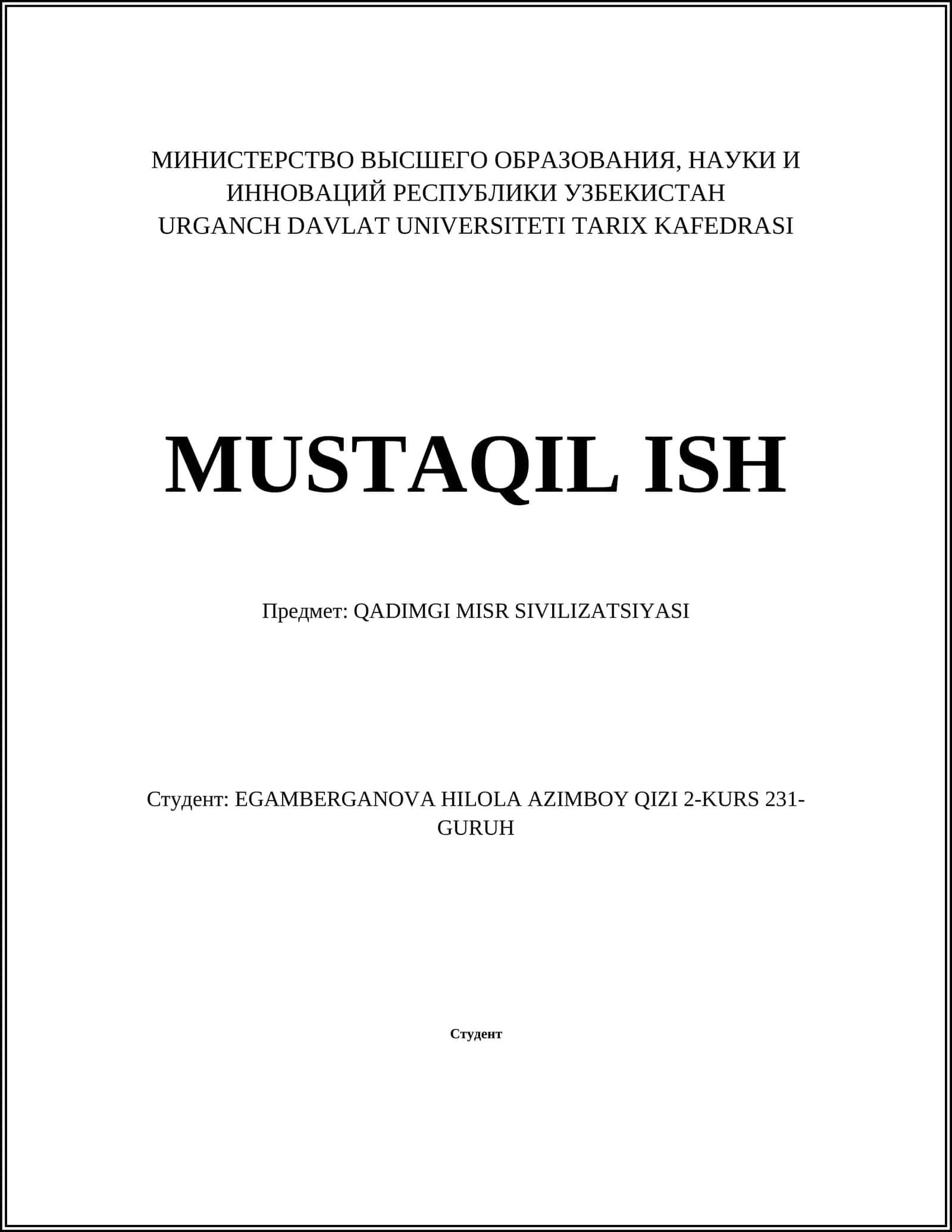 QADIMGI MISR SIVILIZATSIYASI 1