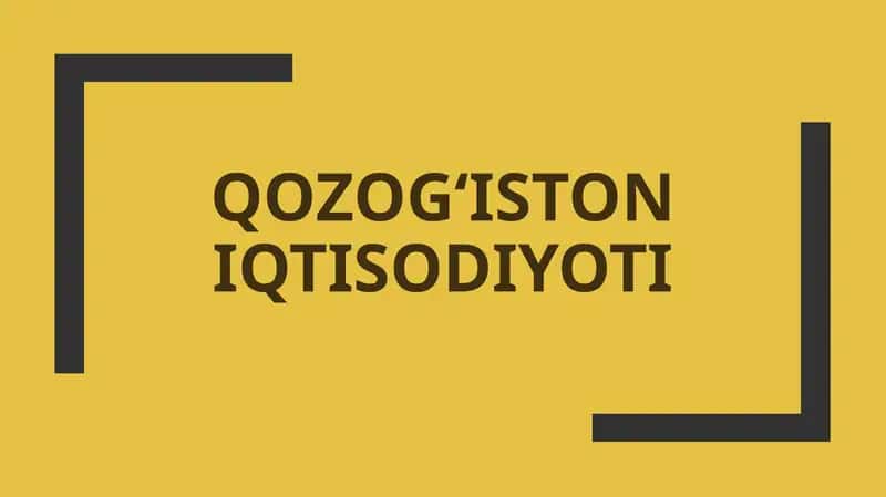 Qozog‘iston Iqtisodiyoti 1