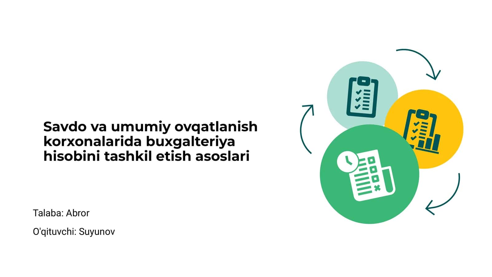 Buxgalteriya hisobini tashkil etish asoslari 1