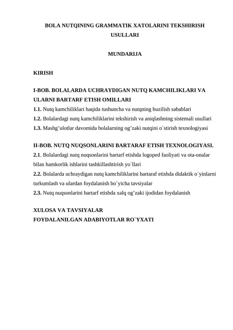 BOLA NUTQINING GRAMMATIK XATOLARINI TEKSHIRISH USULLARI 1