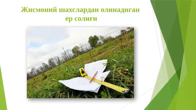 Жисмоний шахслардан олинадиган ер солиғи 1