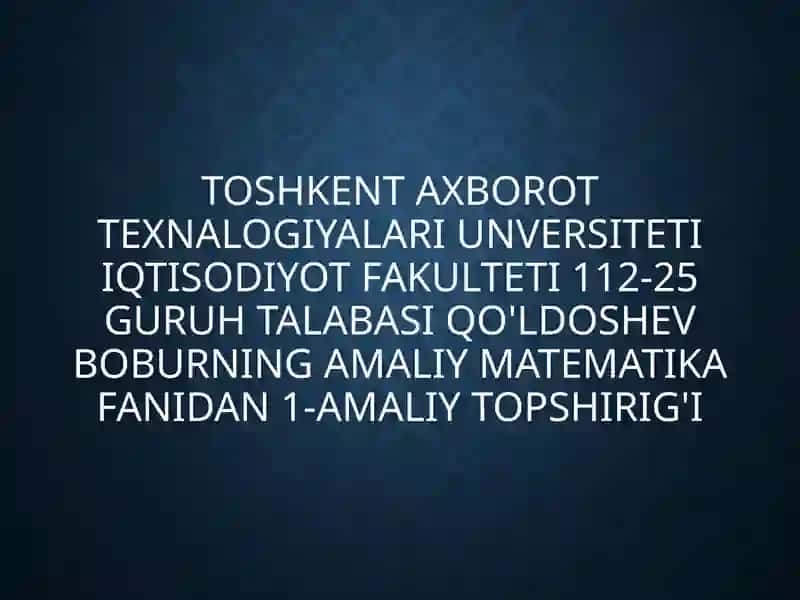 Chiziqli programmalashtirish usullari