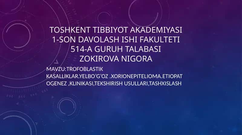 Trofoblastikkasalliklar 1