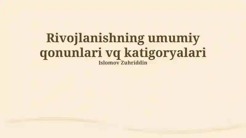 Evolyutsion rivojlanish