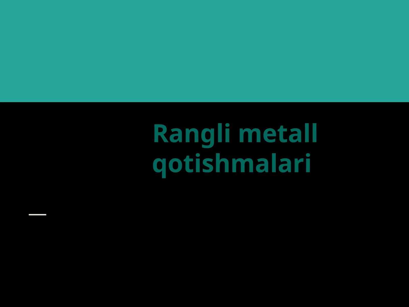 Rangli metall qоtishmalari 1