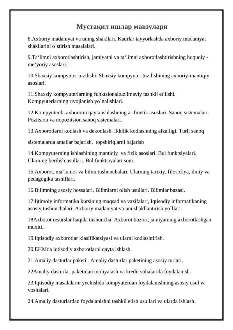 Amaliy dasturlar paketi 1