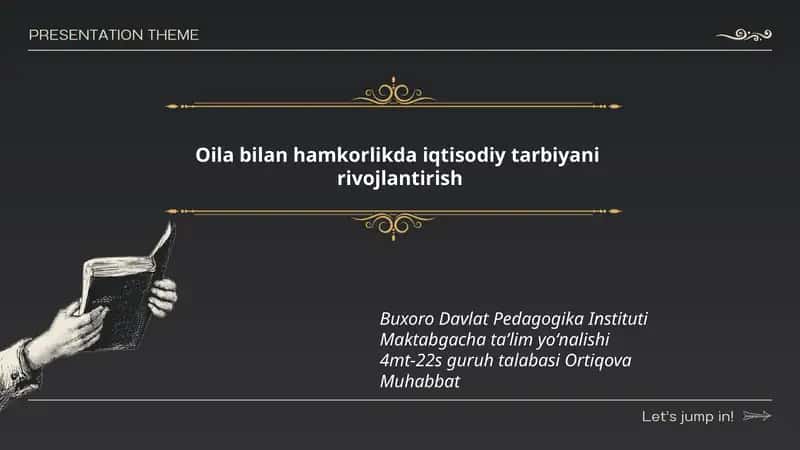 Oila va maktab hamkorligida iqtisodiy tarbiya asoslari 1