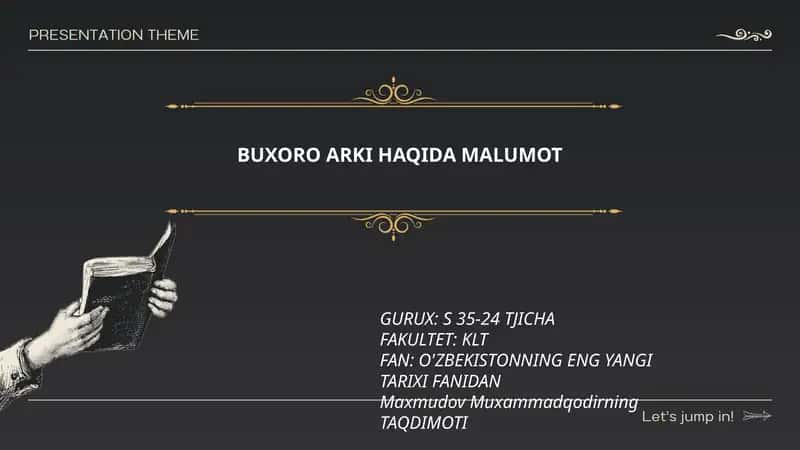 BUXORO ARKI HAQIDA MALUMOT 1