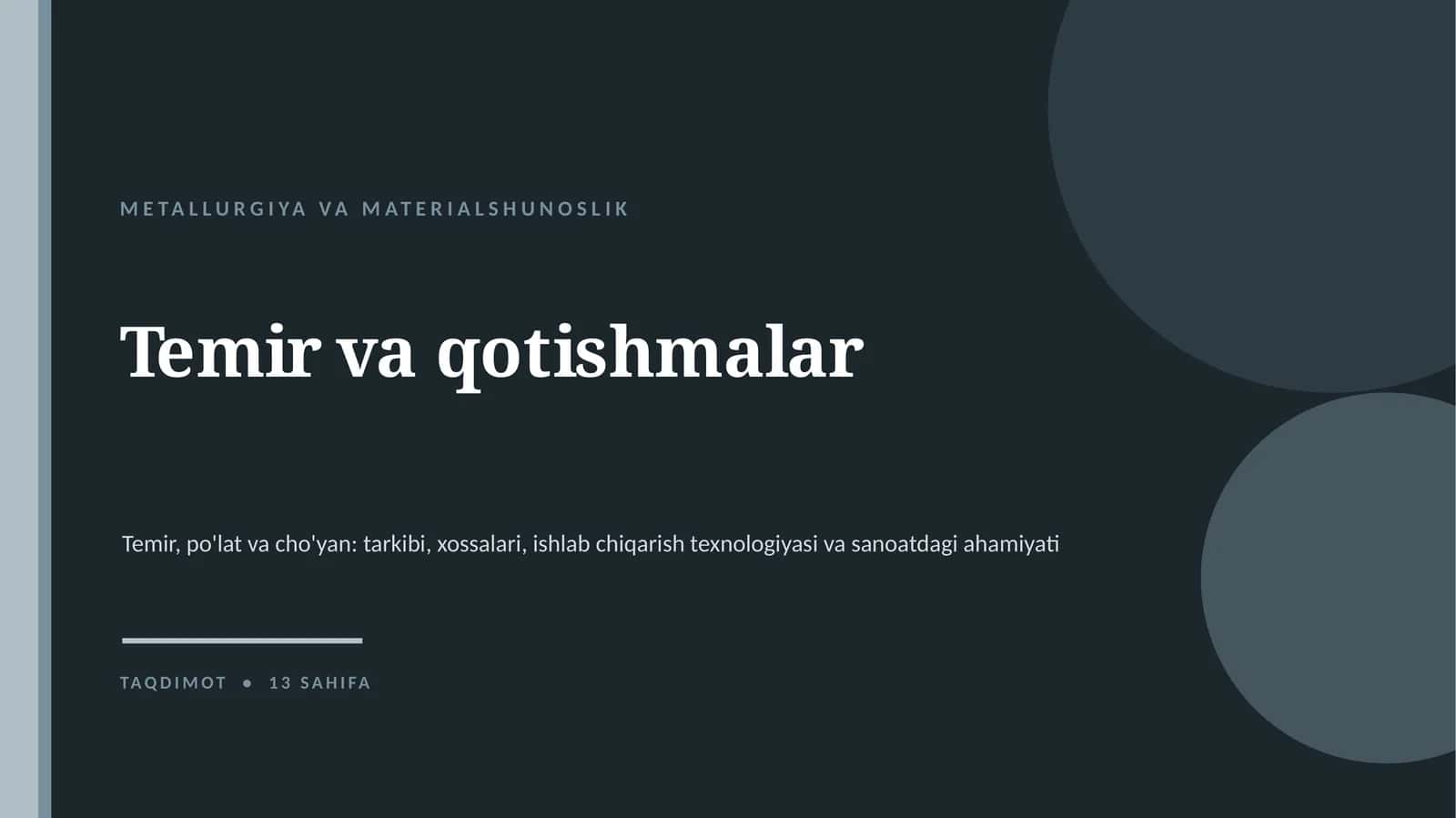 METALLURGIYA VA MATERIALSHUNOSLIK 1