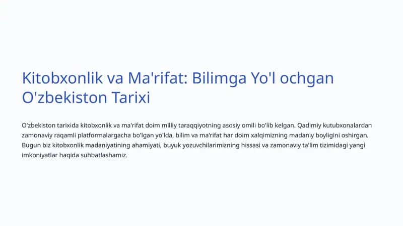Ma'rifatning Ildizlari va Kitobxonlikning Ahamiyati 1