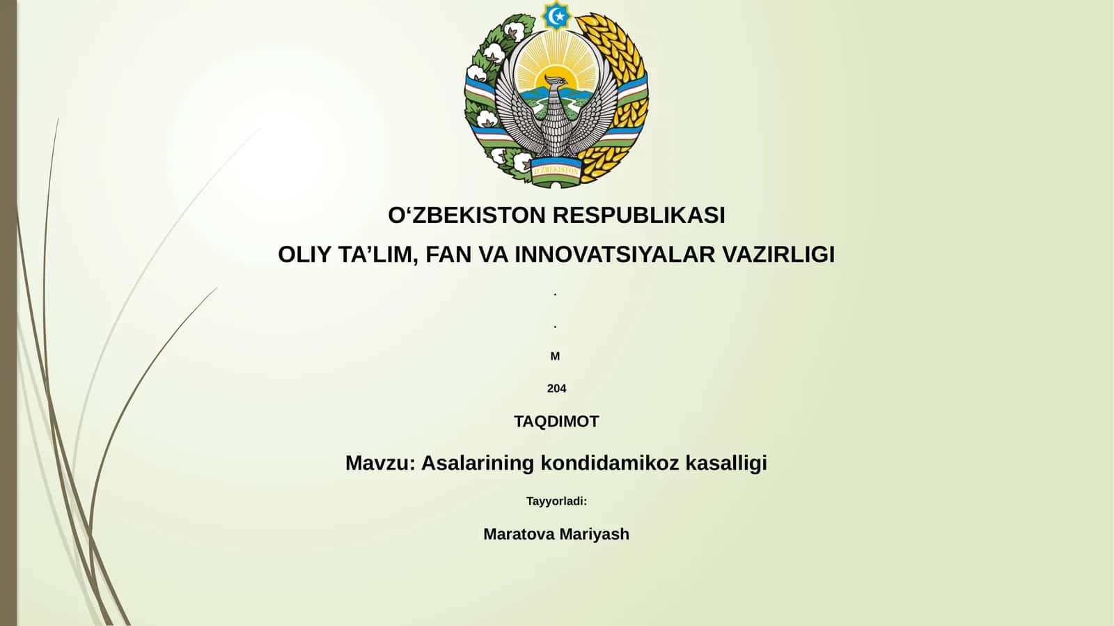 Asalarining kondidamikoz kasalligi 1