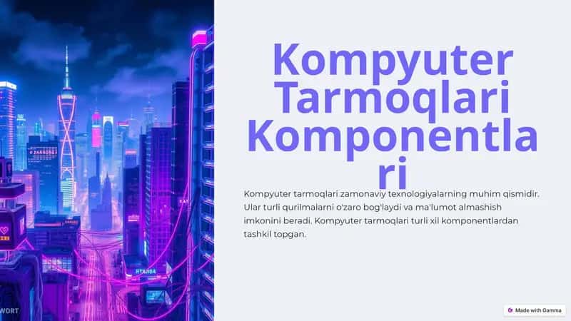 Kompyuter Tarmoqlari Komponentlari 1